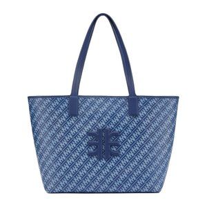 NEW JW PEI Navy Blue FEI Monogram Tote Shoulder Bag